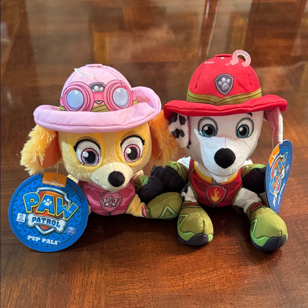 Skye and Marshall Paw Patrol Plush Toys Stuffed Animals New Pup Pals